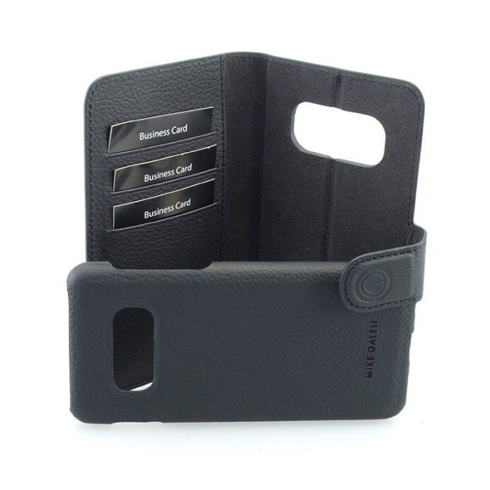 2in1 Samsung Galaxy S23 5G Echtleder Magnet Wallet Case Tasche Flip Cover (JOSSS23-M01) - Schwarz