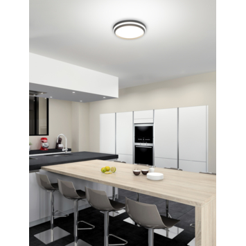 Lutec Connect slimme plafondlamp Cepa zwart Ø45cm 40W