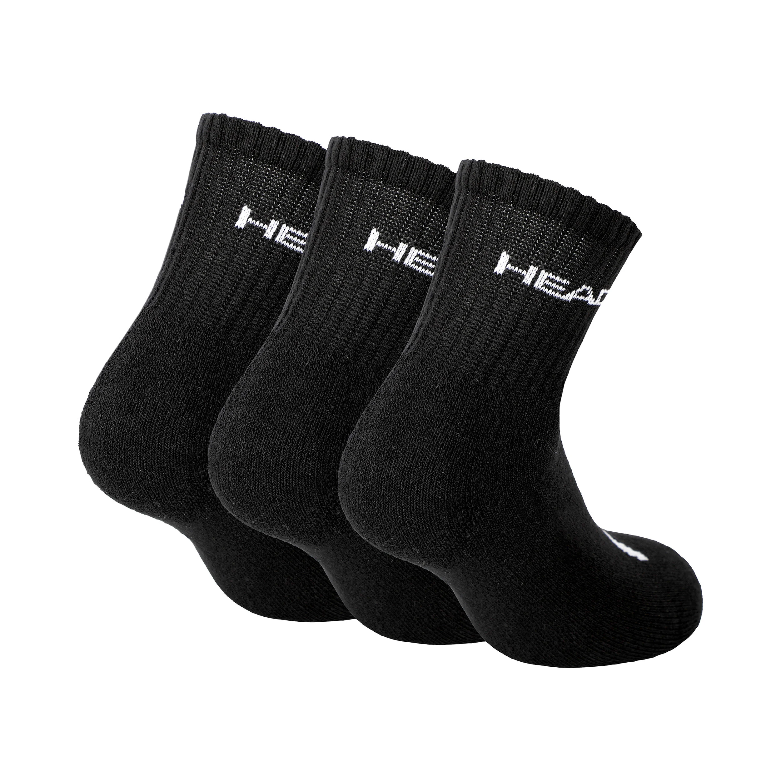HEAD Club Short Crew Chaussettes De Tennis Pack De 3 - Noir