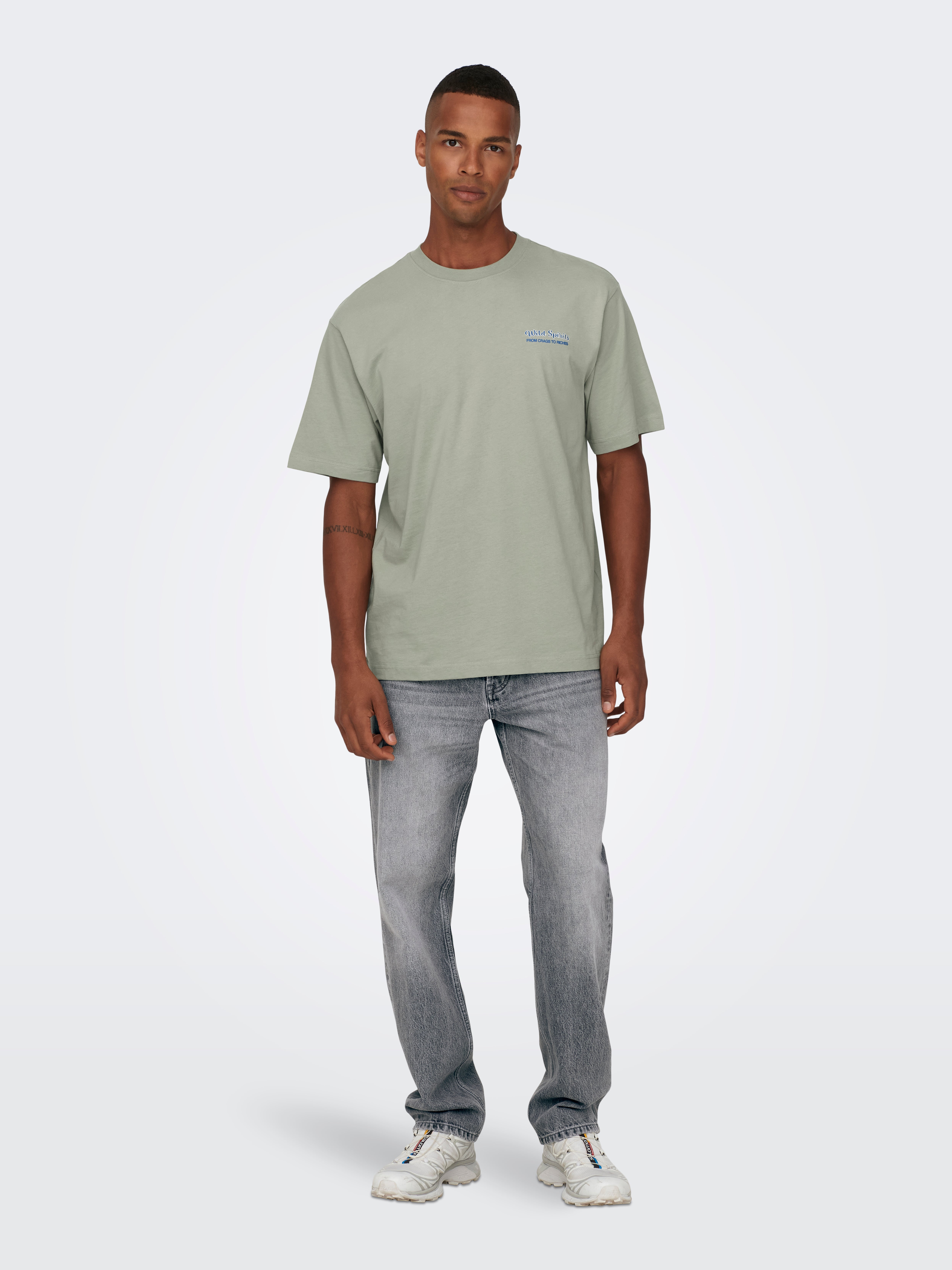 ONSEDGE Mid Rise Gerade geschnitten Jeans Medium Grey Denim