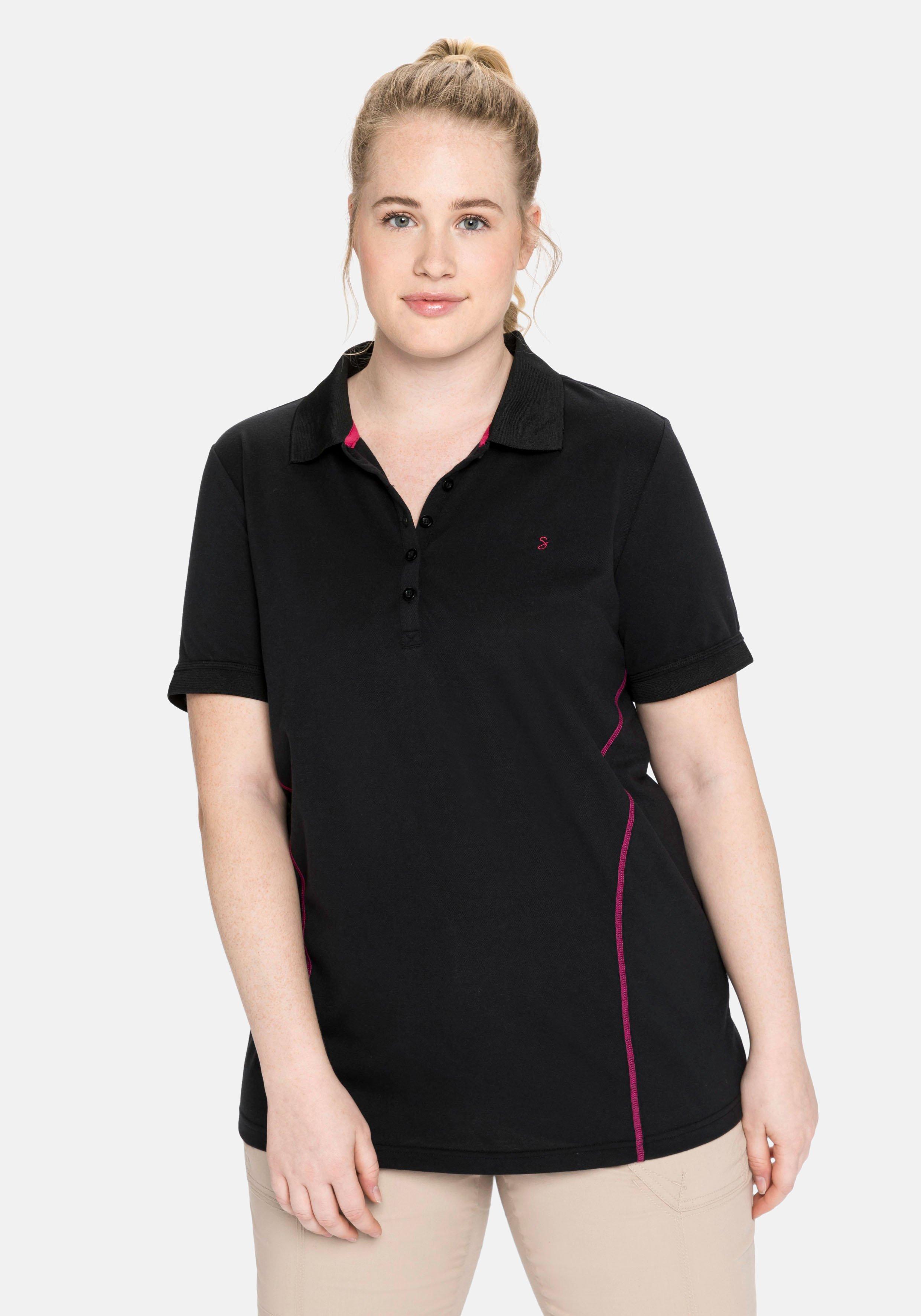 Poloshirt in Piqué-Qualität, mit Teilungsnähten