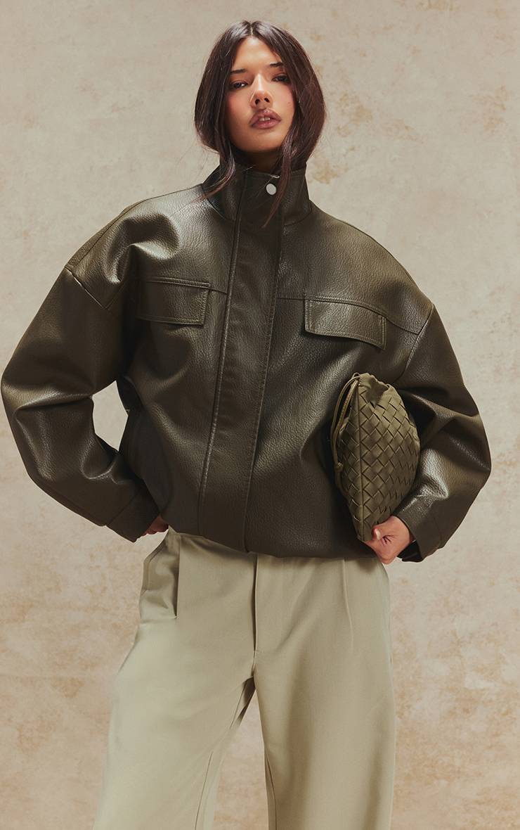 Vert Sauge Pantalon Large Plissé Ajusté En Tissu Tissé