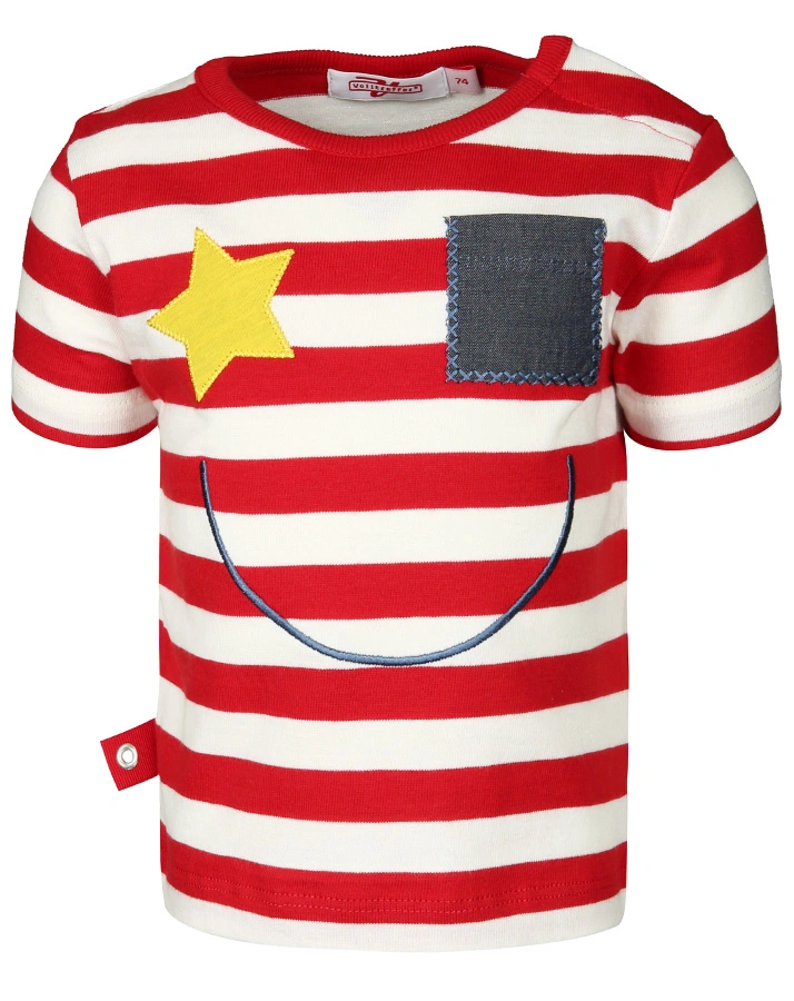 T-Shirt SMILEY gestreift in rot/weiß