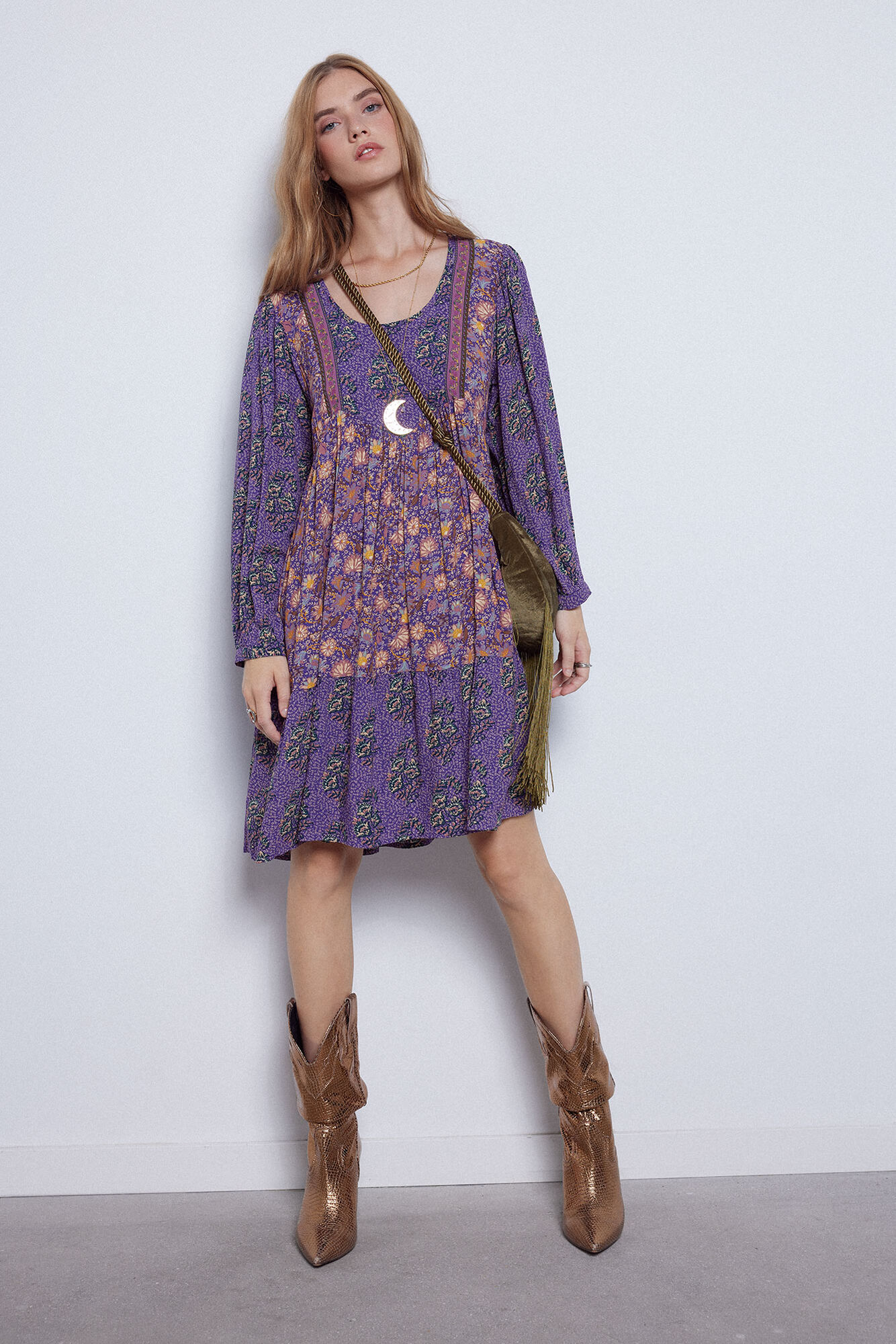 vestido curto estampado