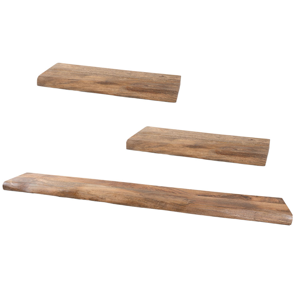 Wandplank Pure Mangohout – Set van 3 Groot