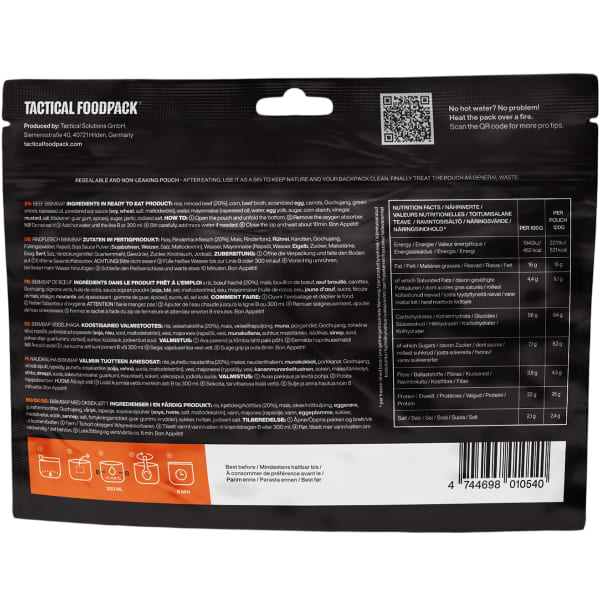 Repas lyophilisé TACTICAL FOODPACK BEEF BIBIMBAP 120G UNI