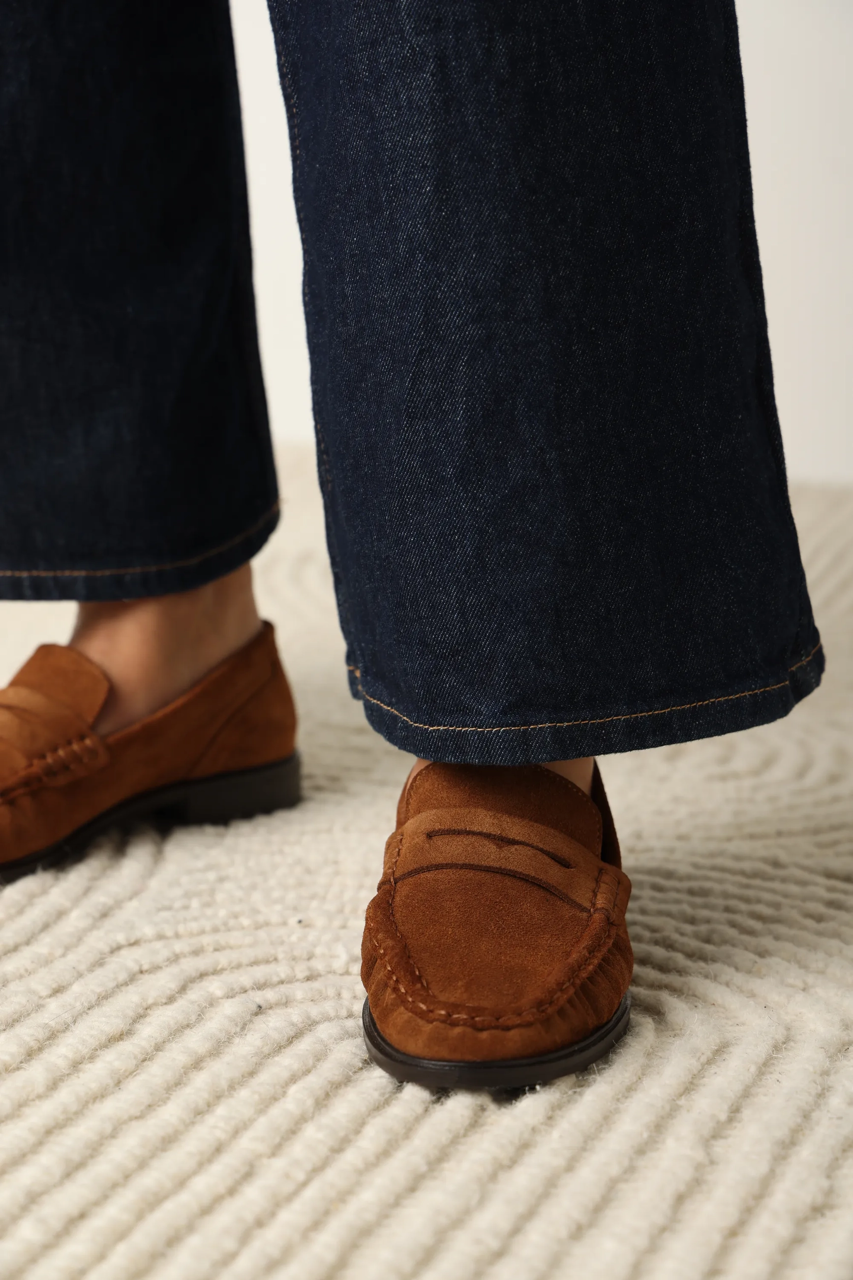 BODIL BEAU Loafer suede Cognac