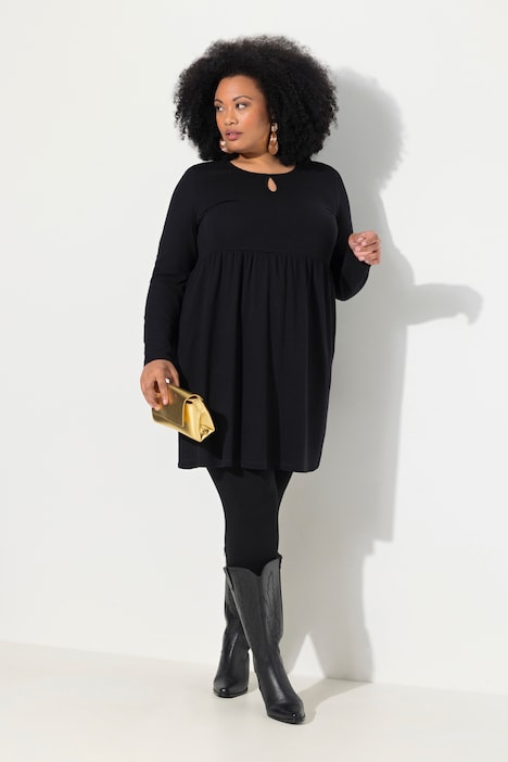 Longshirt, Jacquard, A-Linie, Rundhals, Langarm