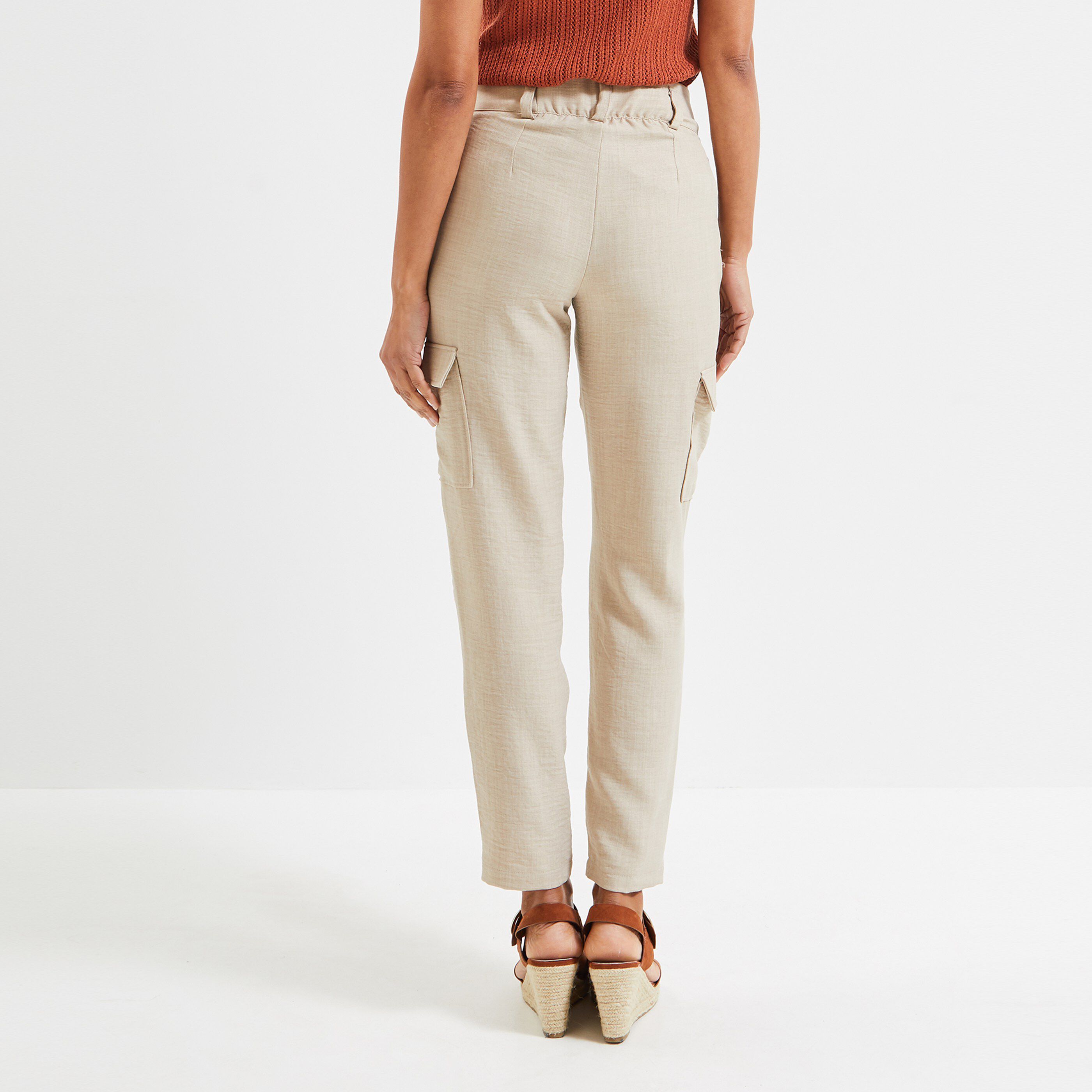 Pantalon style cargo femme - BEIGE