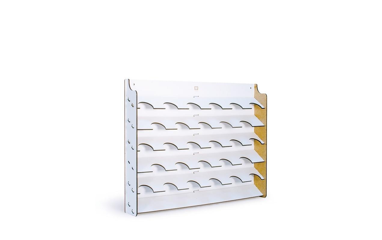 Farbdosen Ständer für Wandmontage, 35 / 60 mlWandhalterung für Vallejo 35 ml und 60 ml Farbdosen