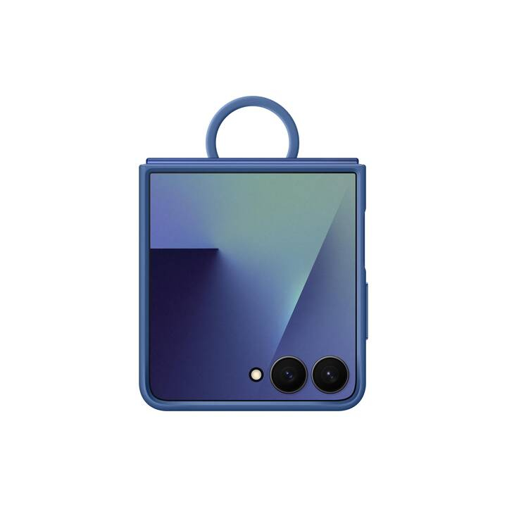 Galaxy Z Flip7 Silikon Cover Hülle mit Ring (EF-PF766TNEGWW) - Blau
