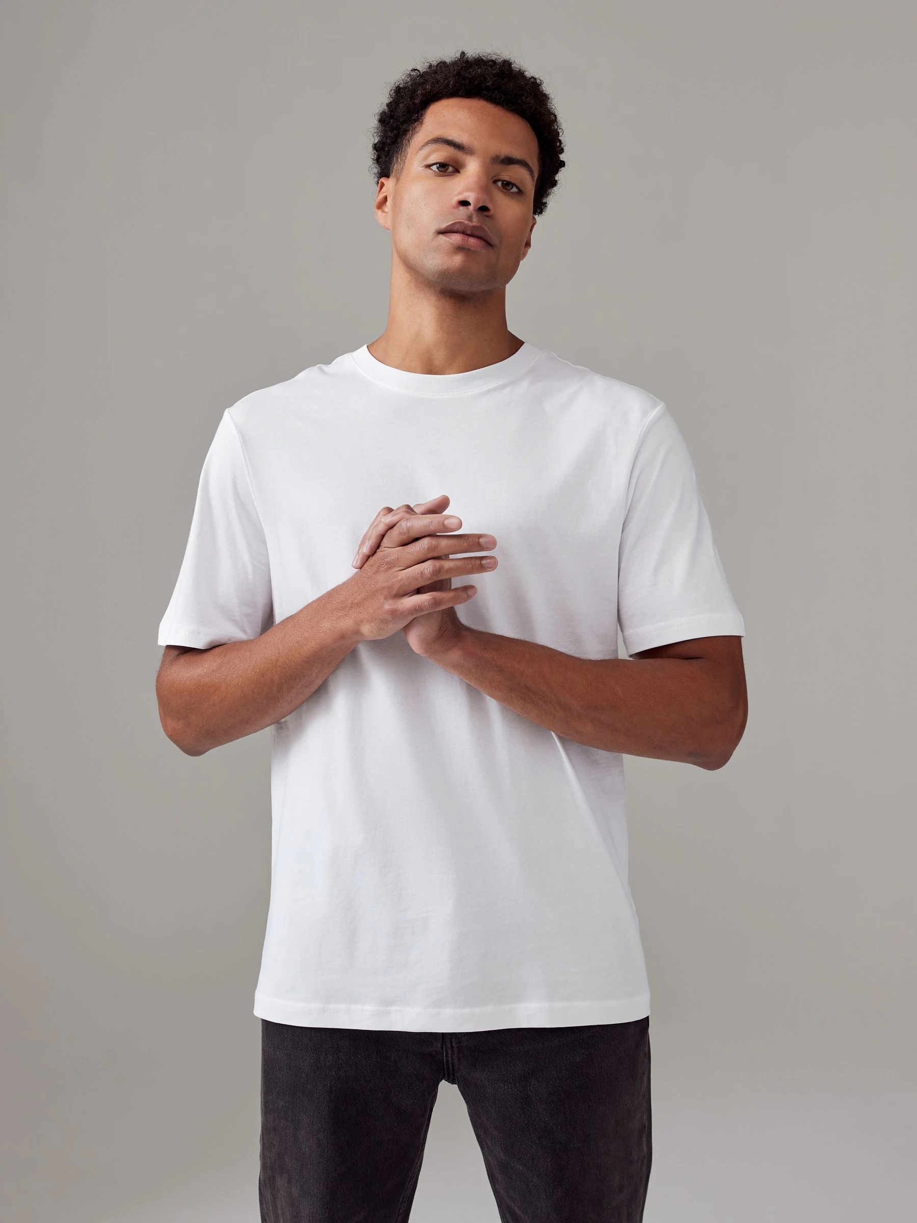 Wit/zwart/marineblauw - Normale Pasvorm - Essential katoenen T-shirts verpakking van 6