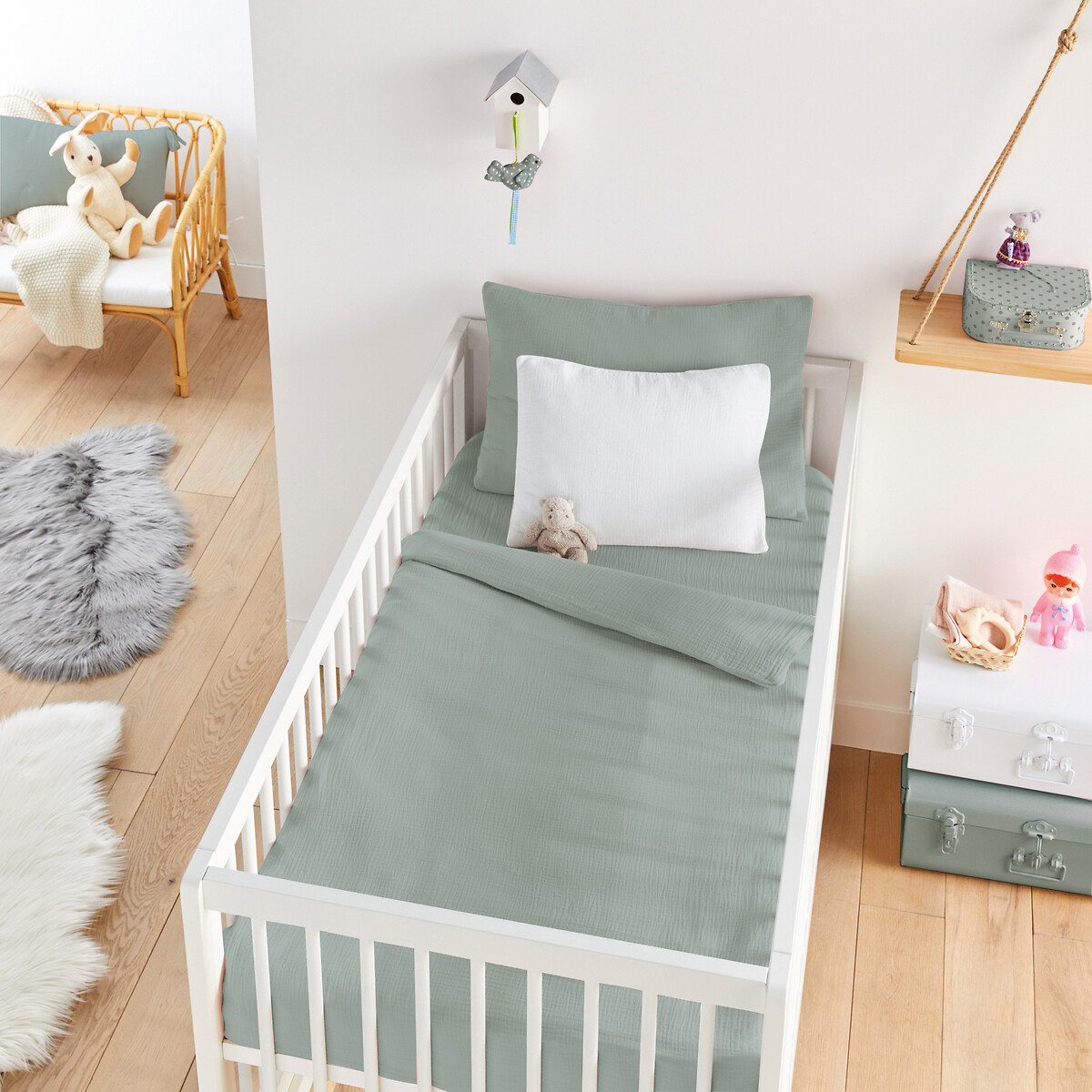 LA REDOUTE INTERIEURS<br>Lençol de berço com elástico, liso, Kumla
