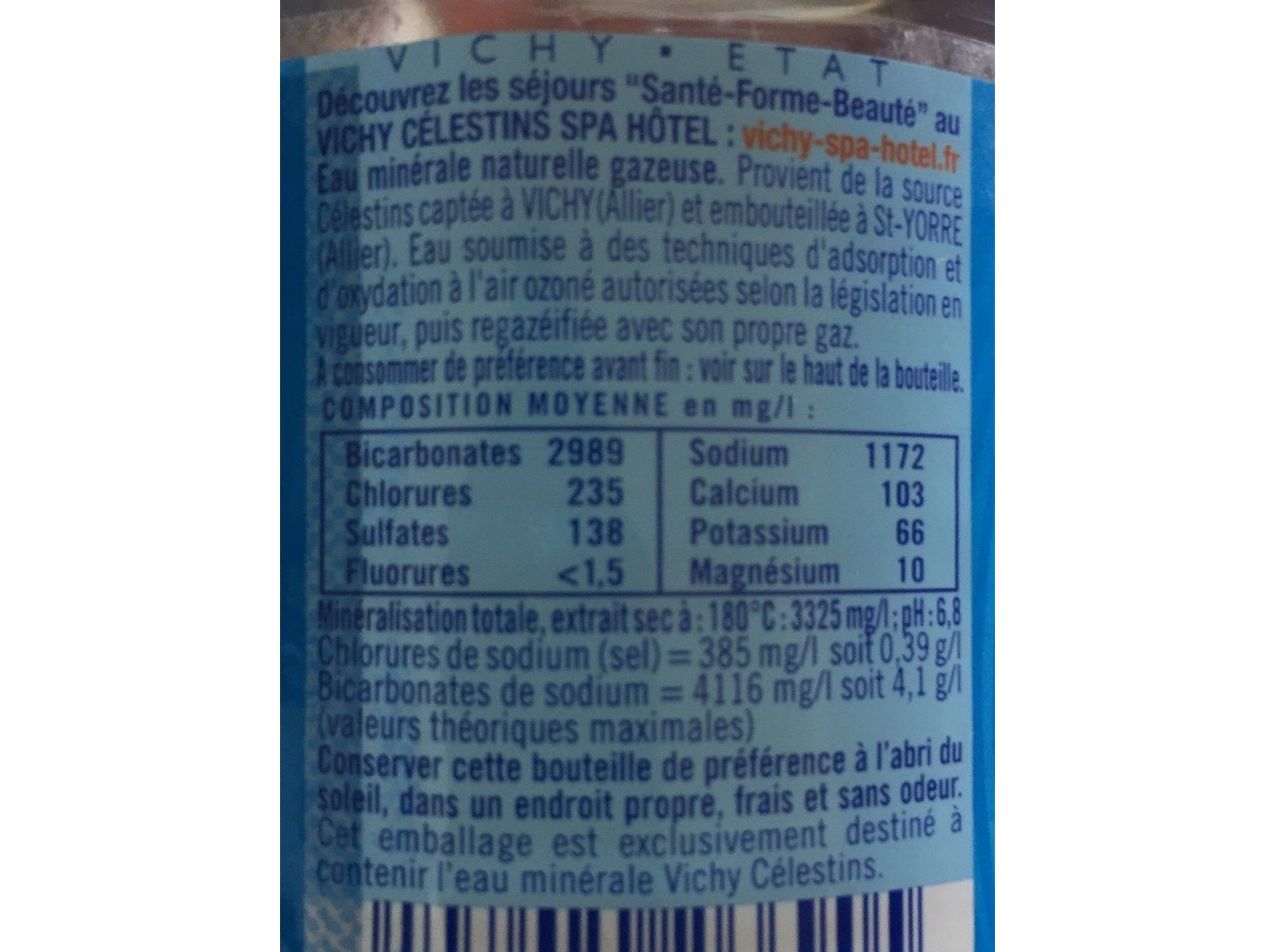 ÁGUA MINERAL VICHY CÉLESTINS 0.50L