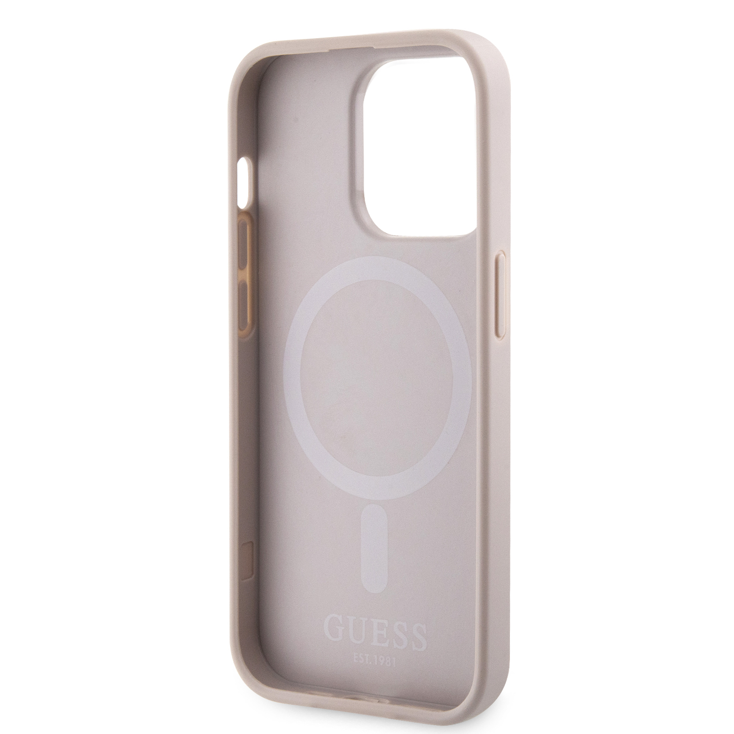 iPhone 14 Pro MagSafe Leder Hardcase Hülle GCube Stripes (GUHMP14LHGCFSEP) - Rosa