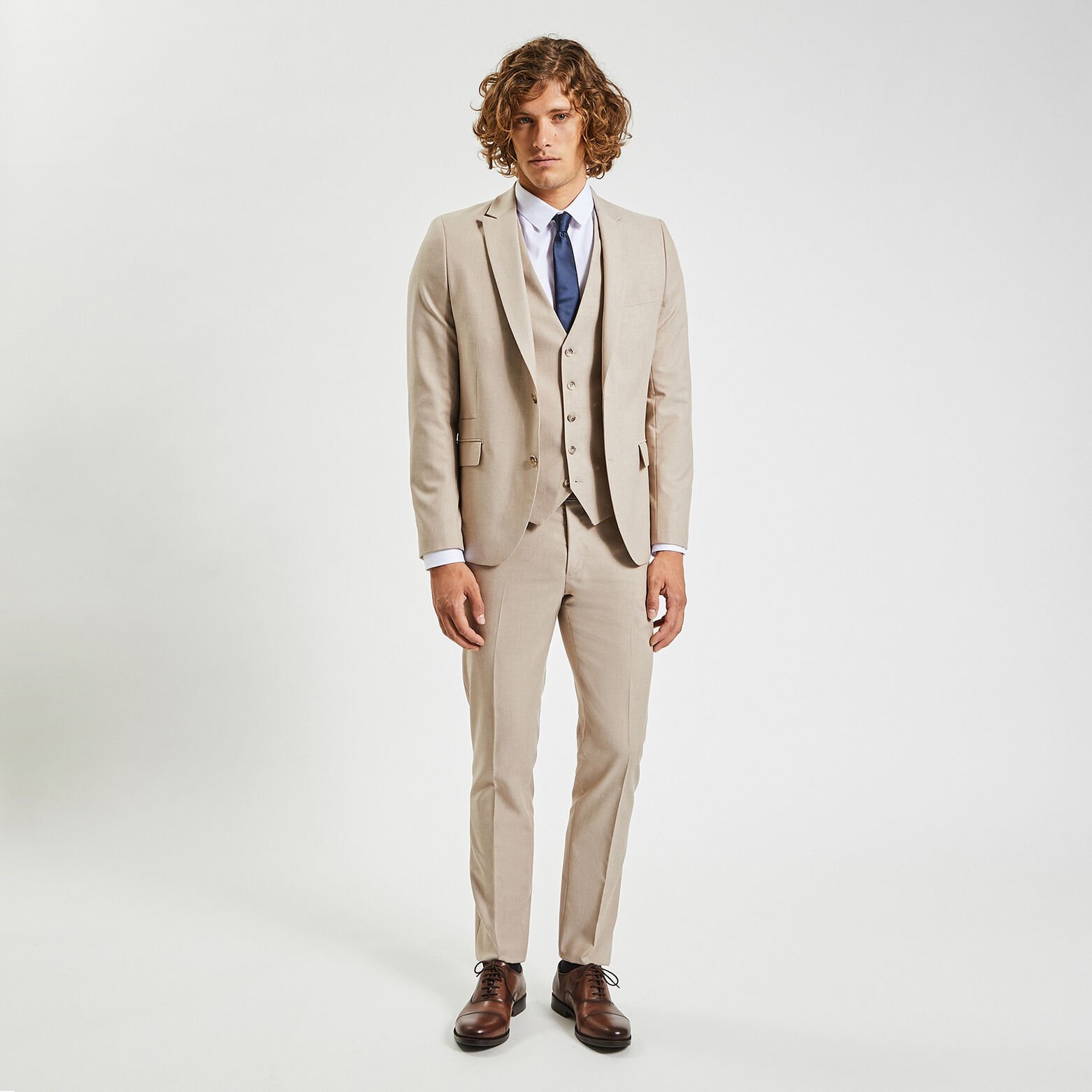 Gilet de costume bi-ton Beige