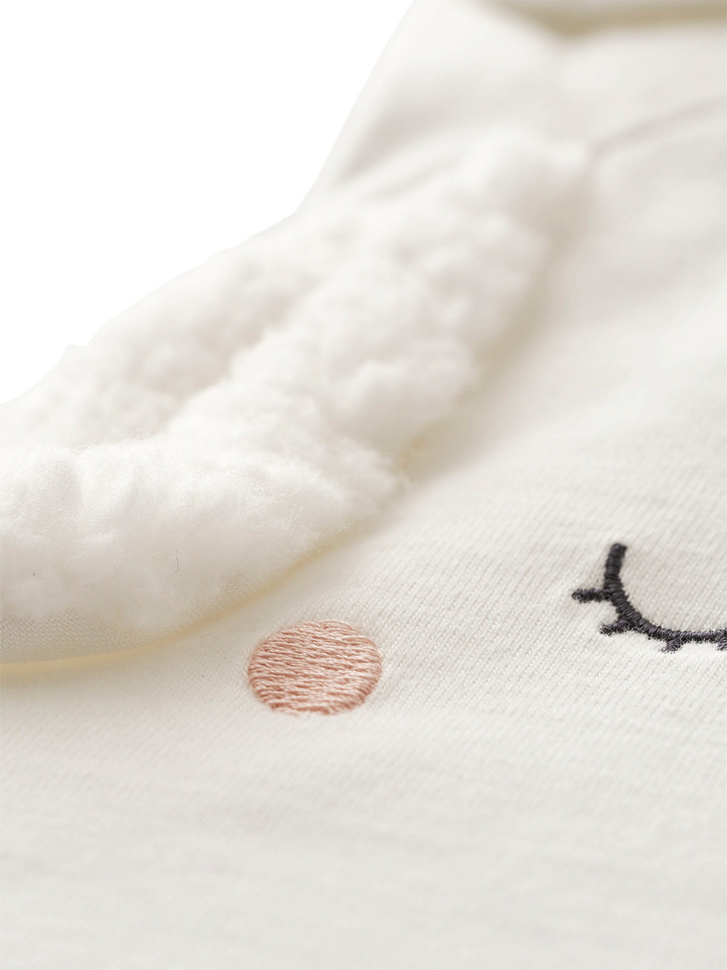 Vertbaudet Ärmelloser Baby Schlafsack SCHÄFCHEN wollweiß