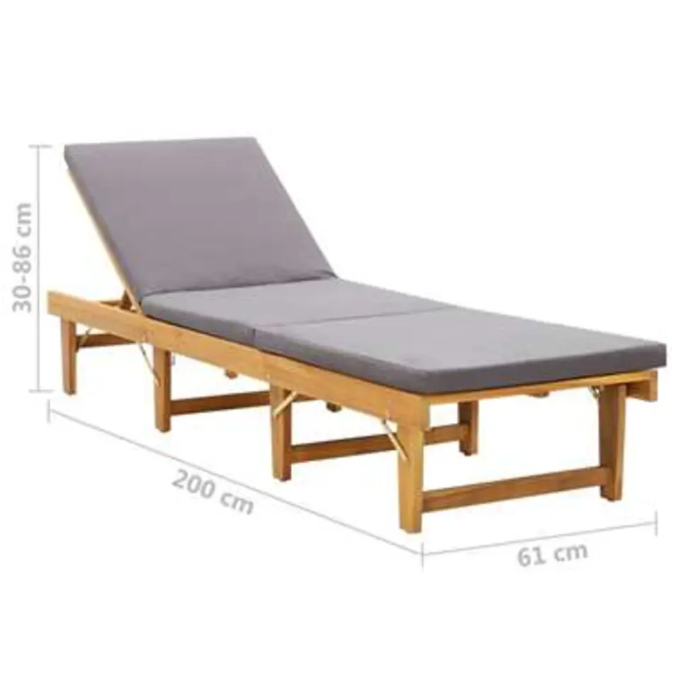 vidaXL - Ligbed - Grijs - Hout