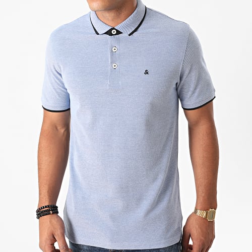Polo Manches Courtes Paulos Bleu Clair Chiné