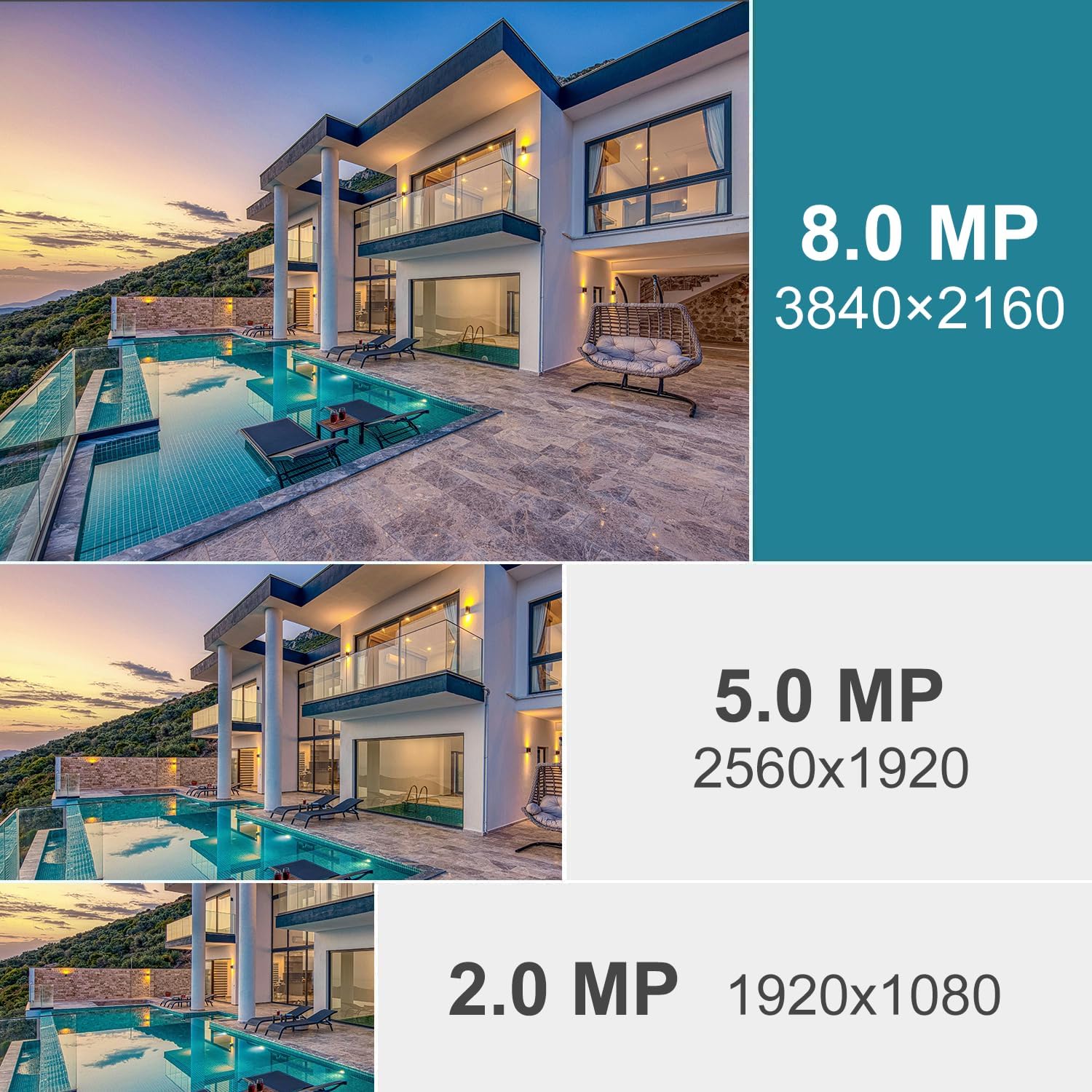 REIGY 8MP WLAN Überwachungskamera Set Aussen mit 2TB Festplatte, 4K Überwachungssystem 16CH WiFi NVR +4x2160P Kamera Outdoor, Zwei-Wege-Audio Bewegungserkennung Farbige Nachtsich