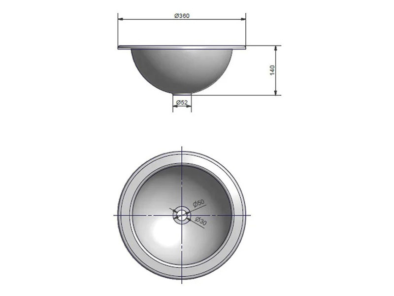 Comet 30 cm kunststoffen wasbak - rond