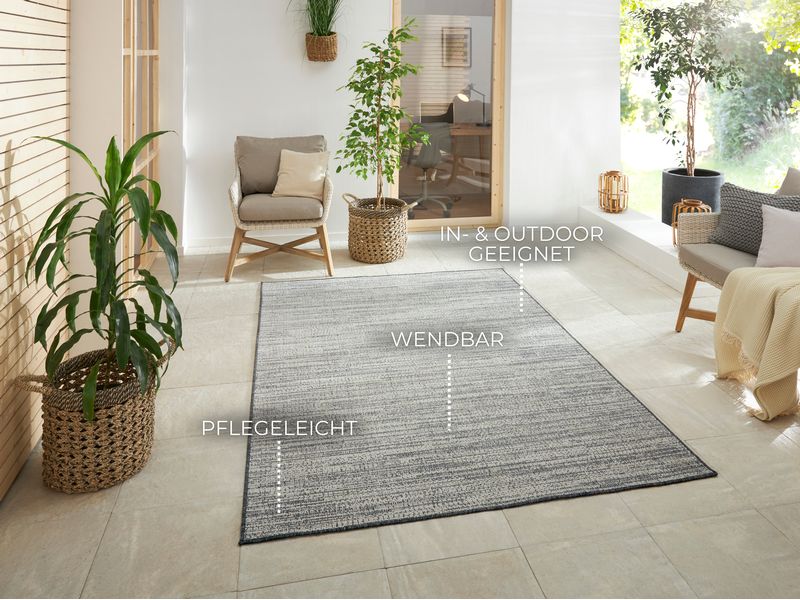 Elle Decoration Teppich Melange 80 x 150 cm, Silver Designteppich