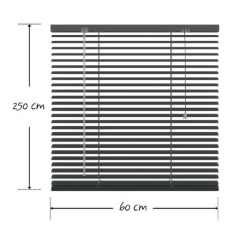 KARWEI aluminium jaloezie 25 mm antraciet (kleurnr. 226) 60x250 cm (bxh)