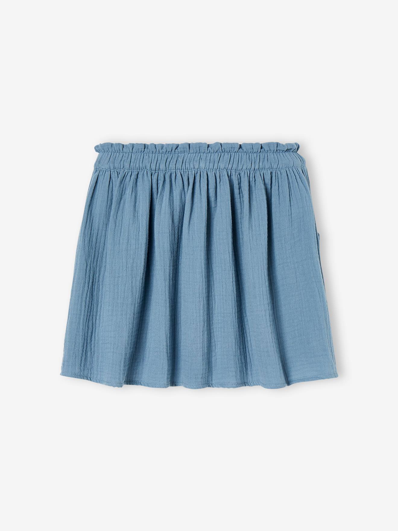 Saia de chiffon de algodão coral para meninas