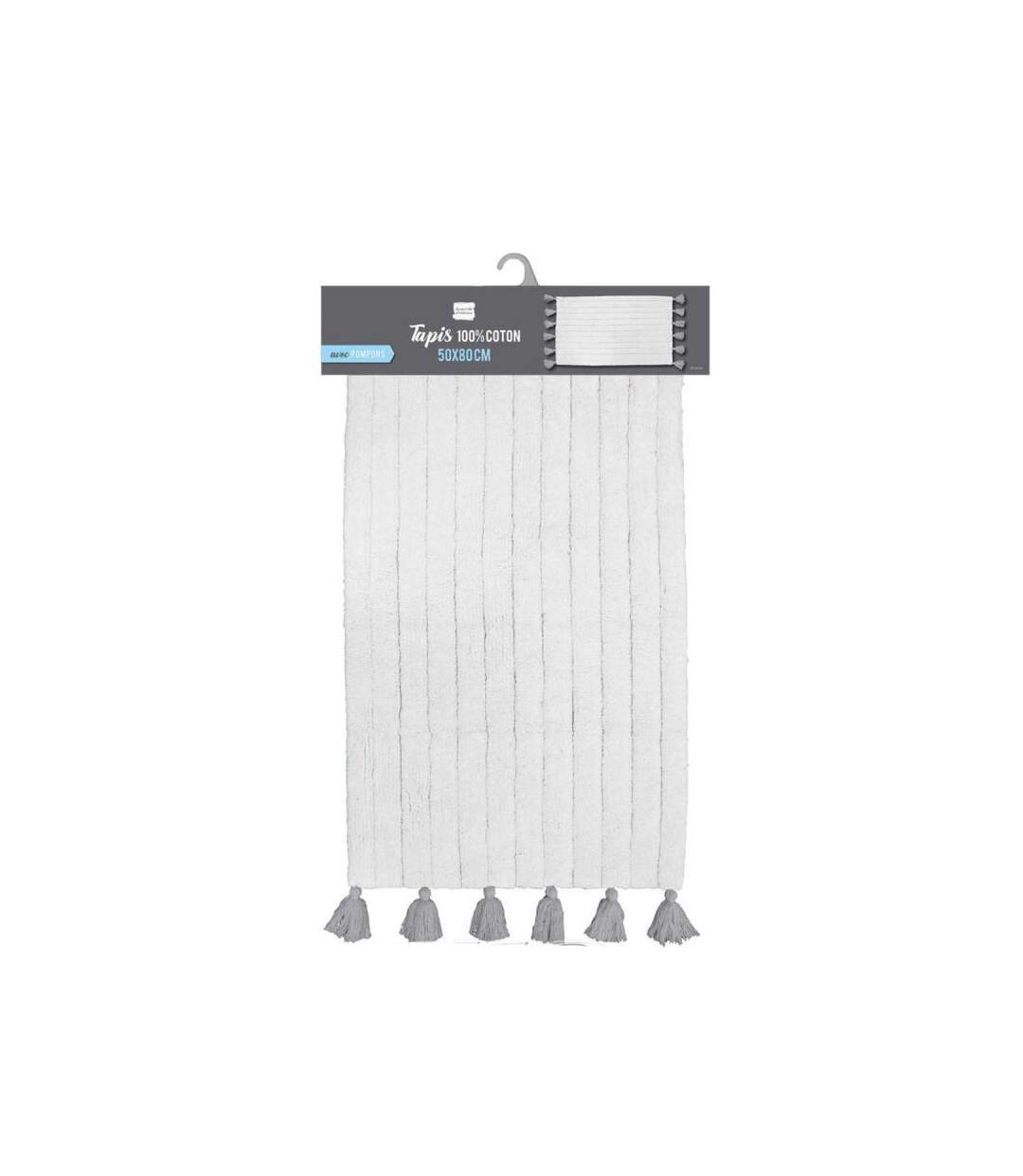 Tapis de Salle de Bain Minatis 50x80cm Blanc & Gris