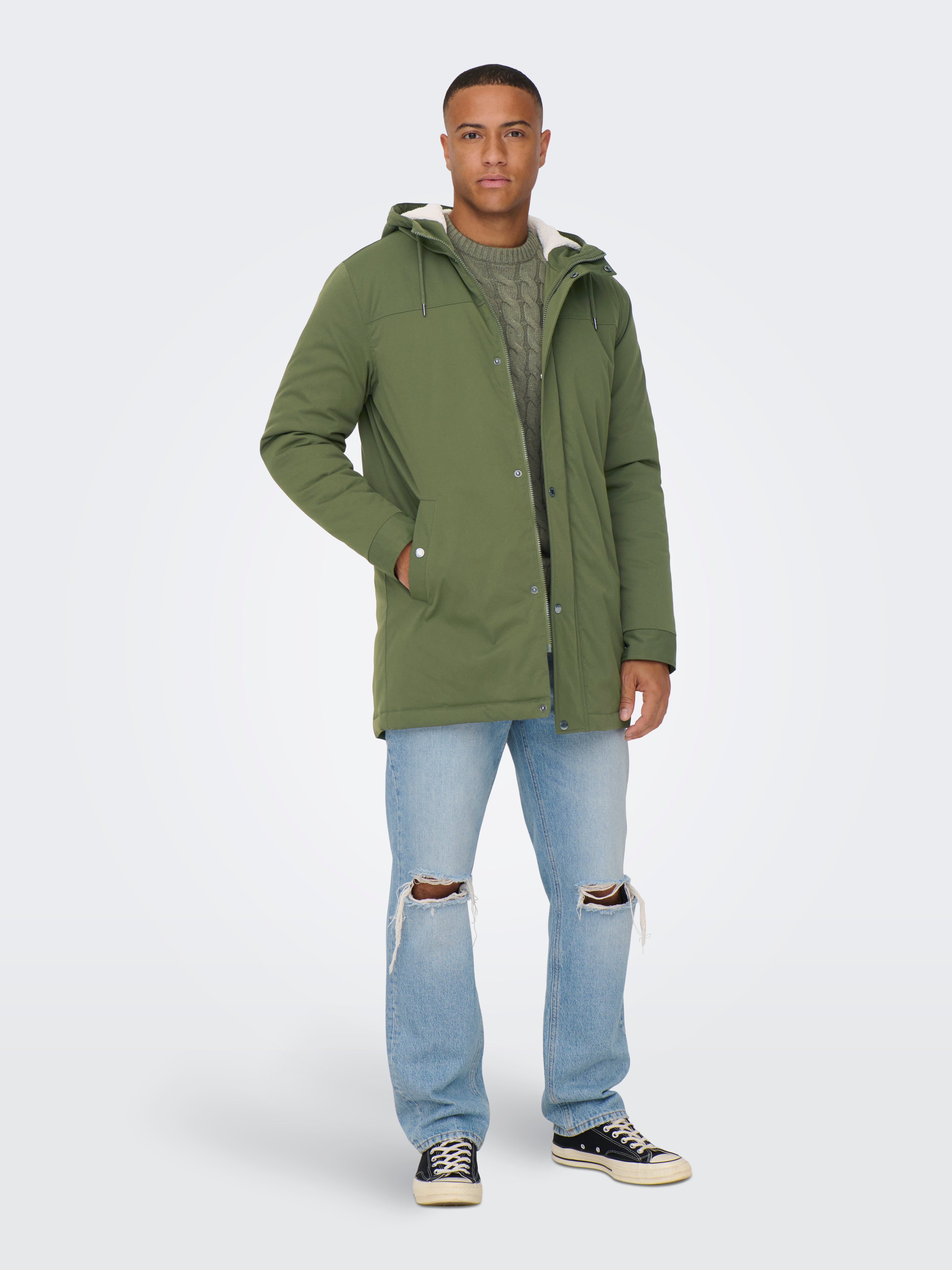 ONSALEXANDER Langer Parka Olive Night