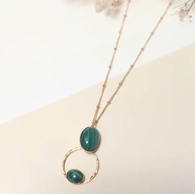 Collier sila malachite