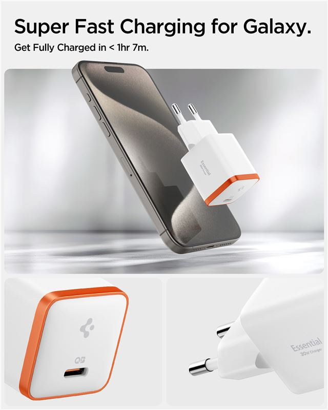 (30W) USB C Essential Ladegerät Netzteil Power Delivery (ACH08449) - Weiss