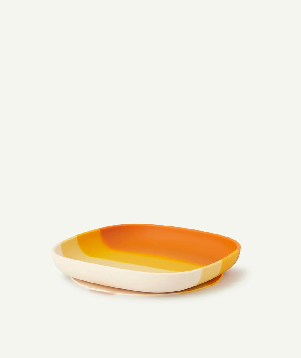 GRECH & CO.ASSIETTE ORANGE ENFANT EN SILICONE