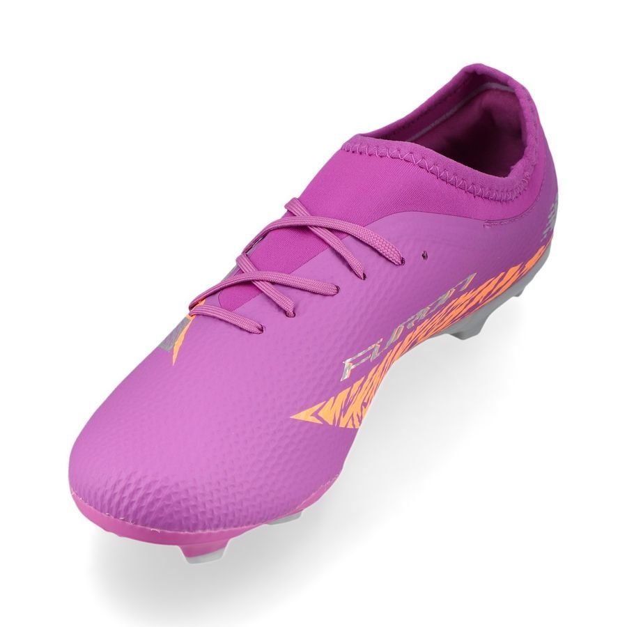 New Balance Furon V8 Team FG Energy Rush - Violet/Argenté/Orange Enfant