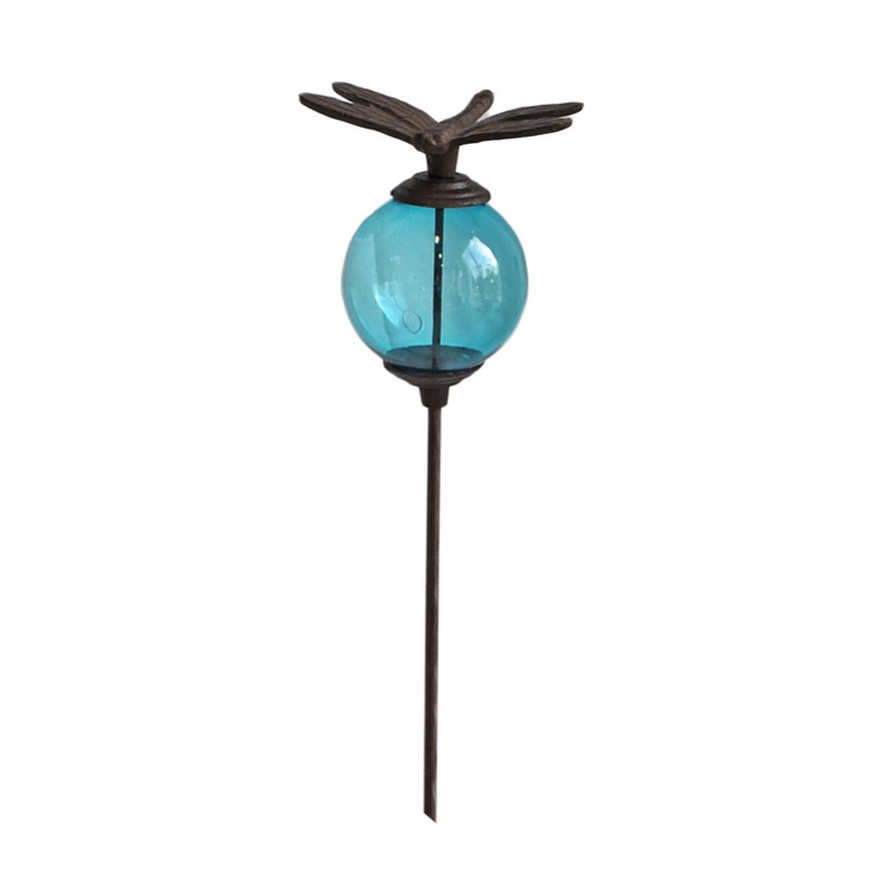 Tuteur boule libellule bleu 10x117cm