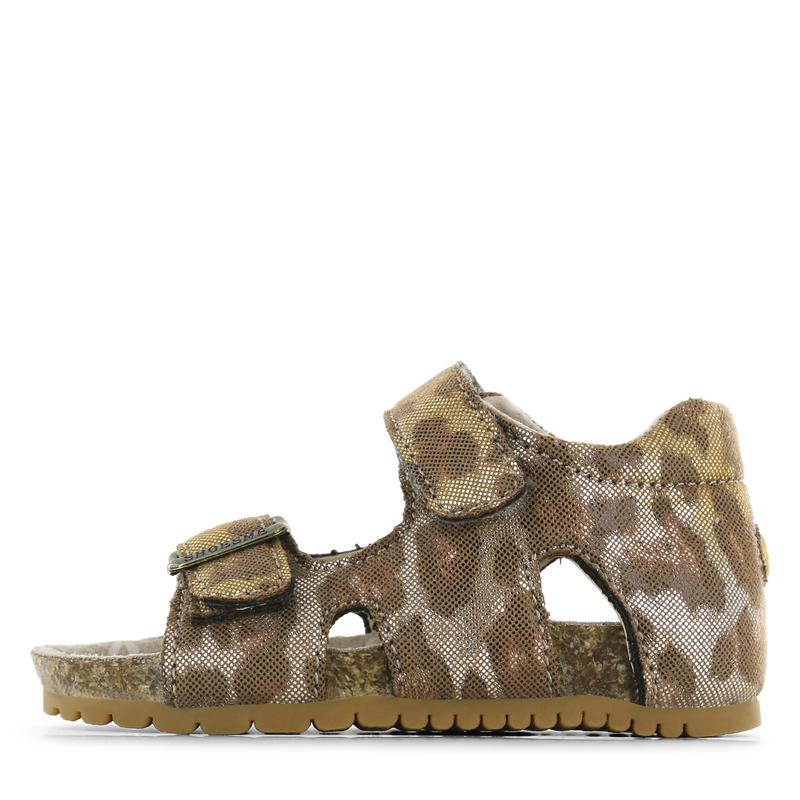 Shoesme bruin sandaaltje met panterprint Microleer | Sale