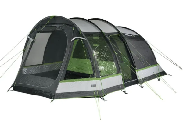 High Peak Bozen 6.0, Camping, Hård ramme, Tunneltelt, 6 person(er), 17,5 kg, Grøn, Grå, Hvid