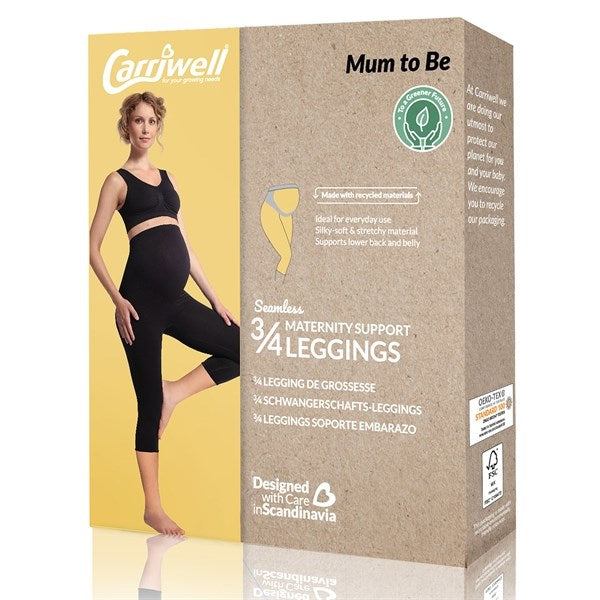 Graviditets Legging 3/4 Sort - Carriwell