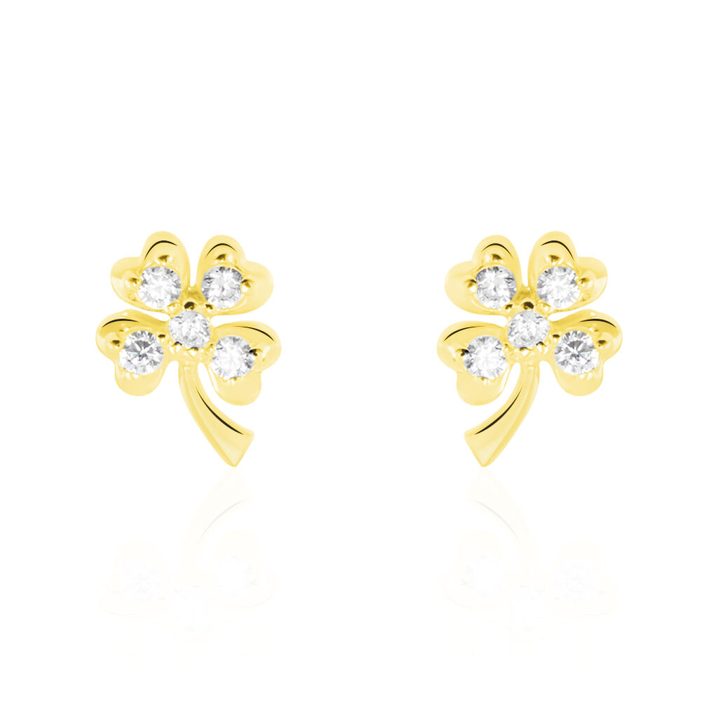 Boucles D'oreilles Or Jaune Verdiane Oxydes