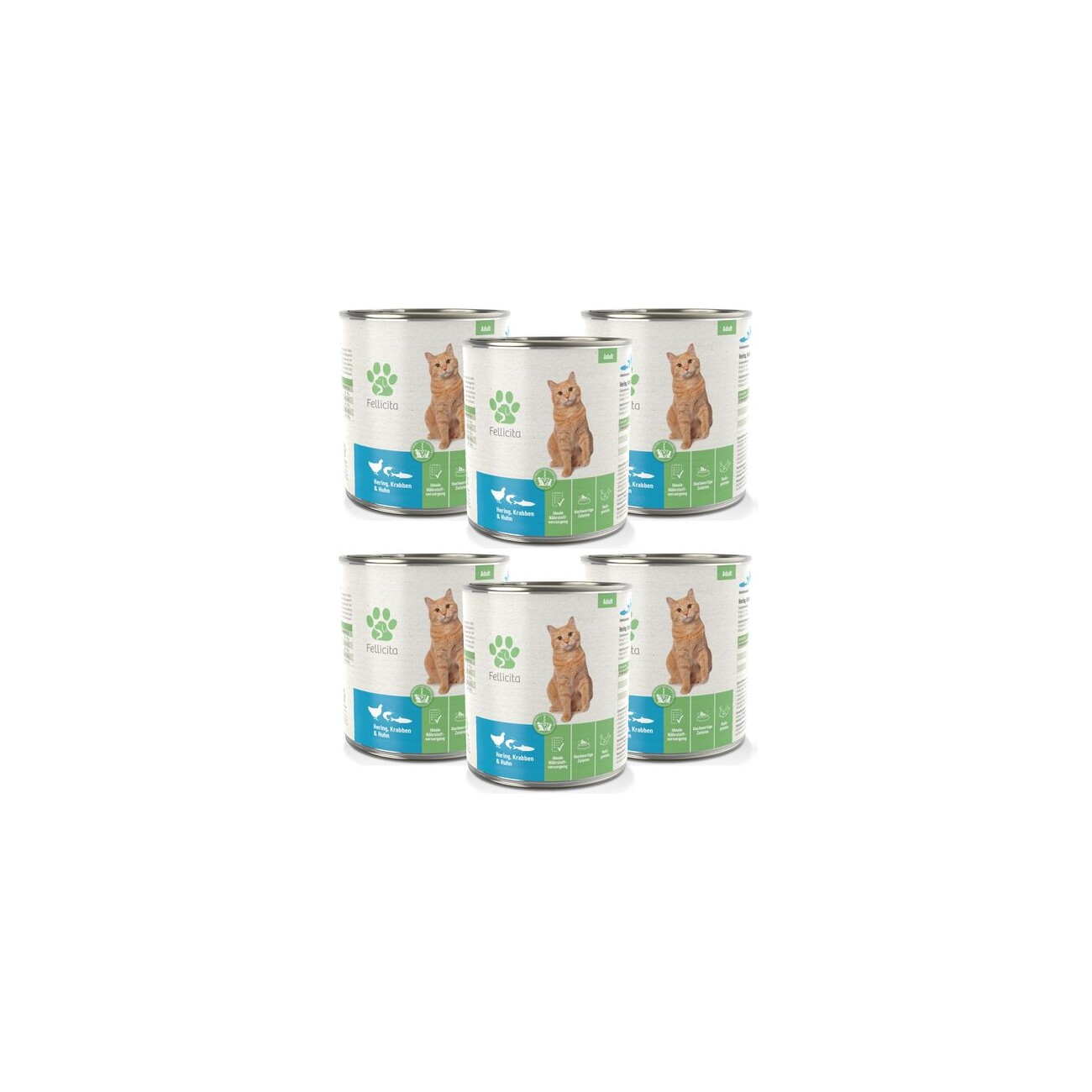 Fellicita Hering, Krabben & Huhn 6x 400g