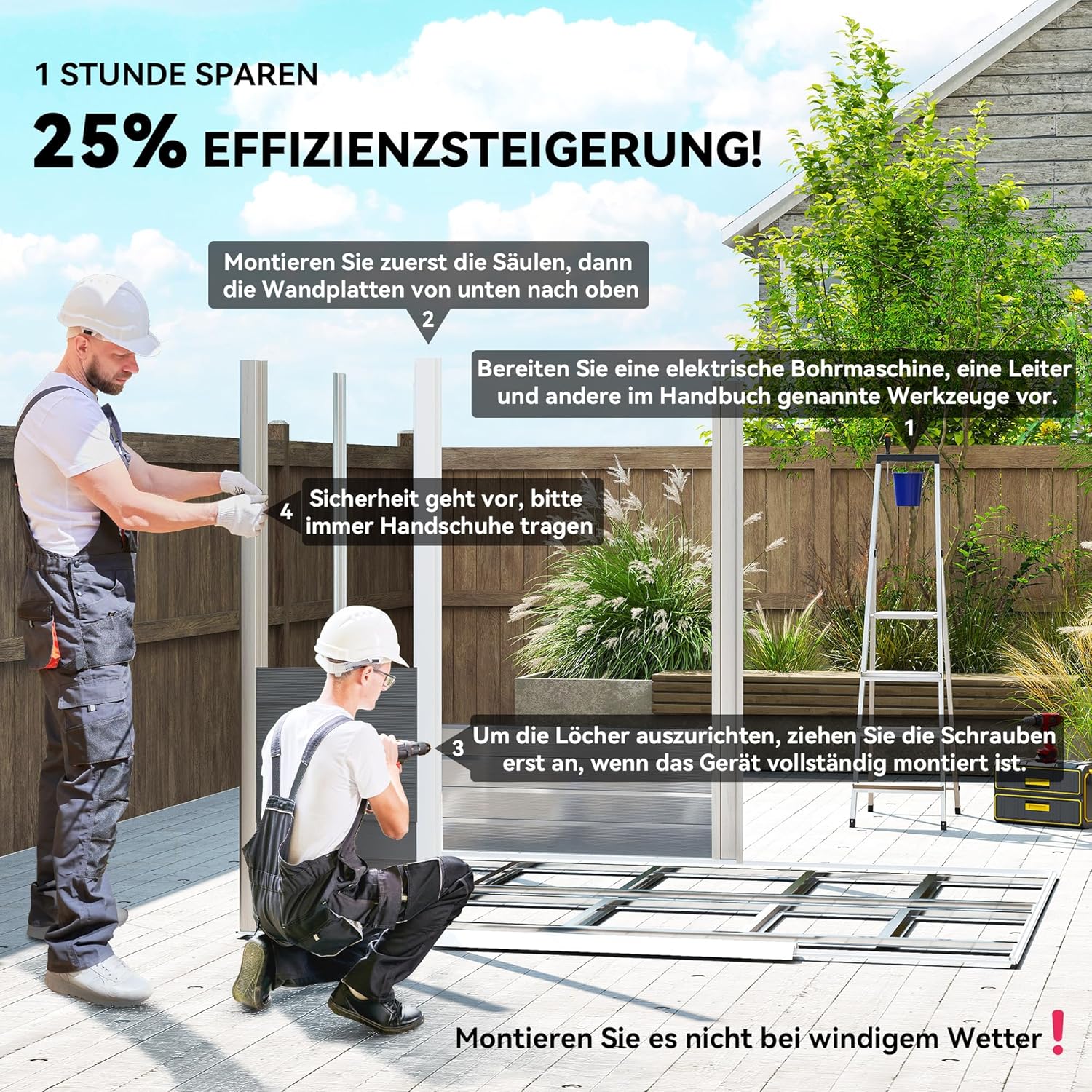 Outsunny Gerätehaus 4,4 m², Gartenhaus mit Pultdach, Schiebetür, Fundament, Einfach Montage 240 x 206 x 198 cm, Geräteschuppen aus Verzinkter Stahl, wetterfest, für Garten, Dunkelgrau