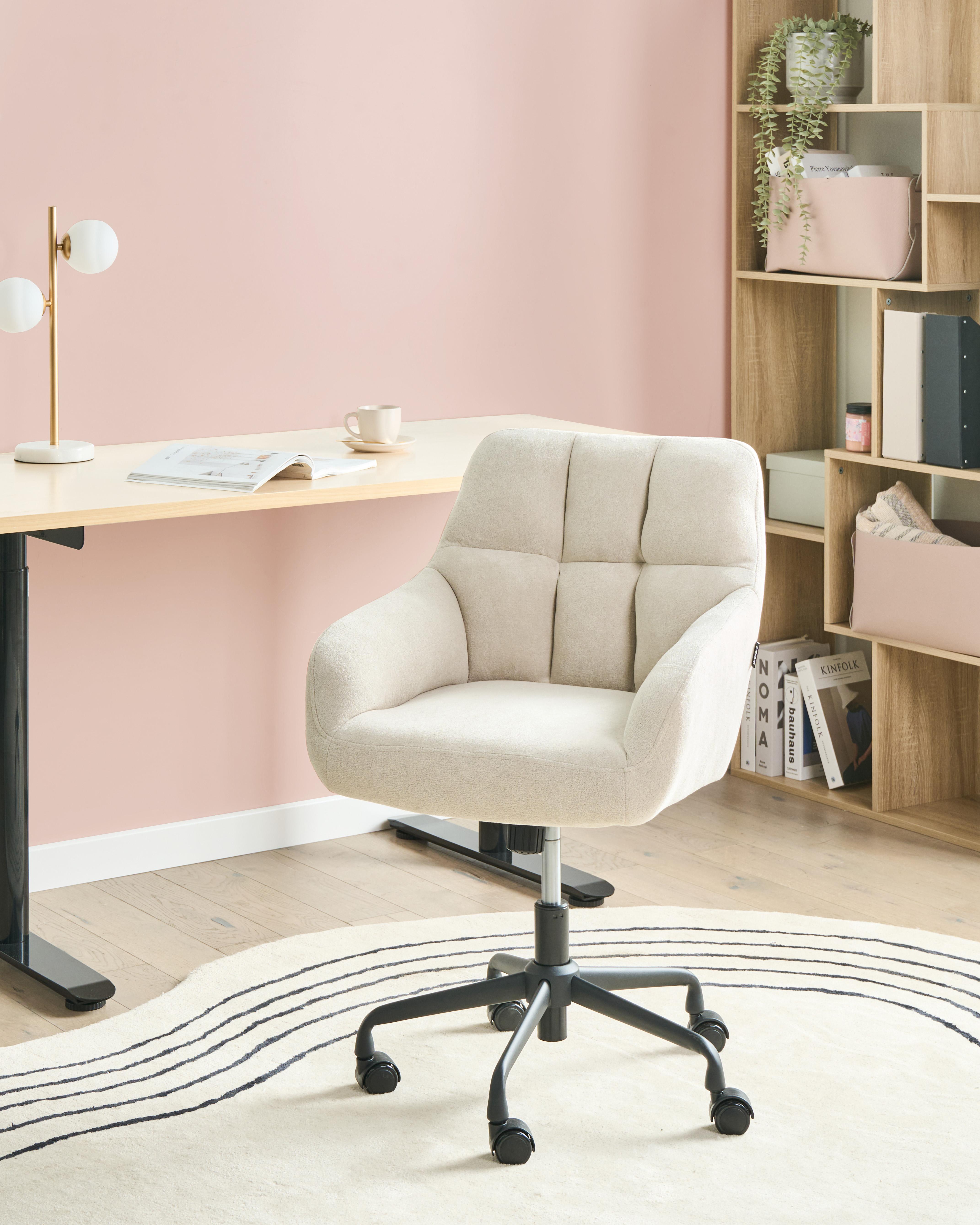 Bureaustoel PALMDALE Fluweel Lichtbeige