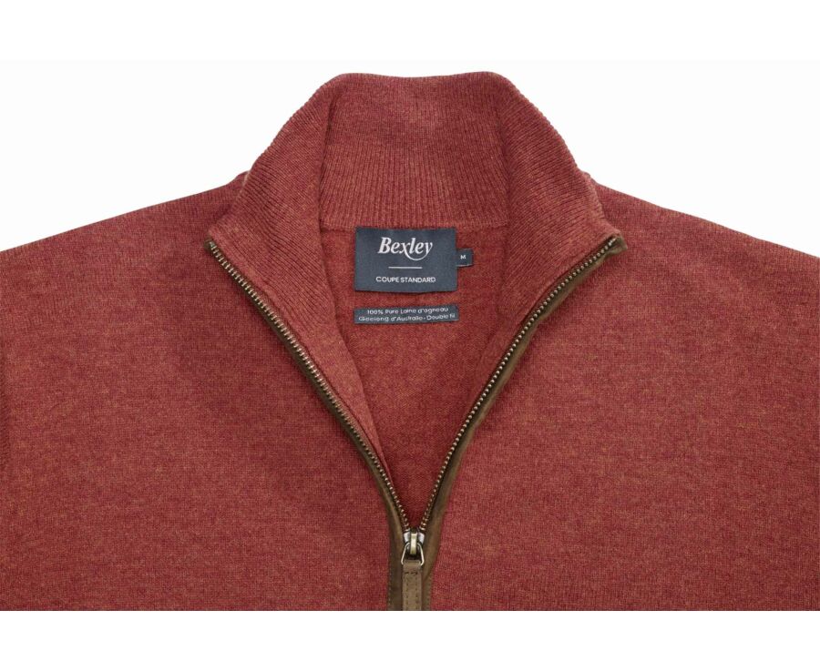 Pull col zippé homme laine Epice Chiné - KEITHY
