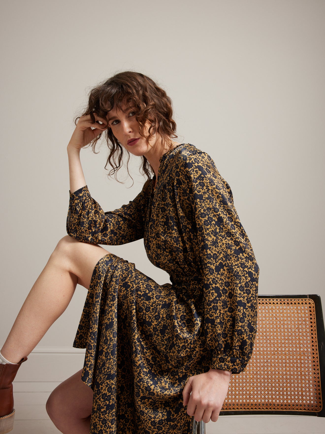Robe mi-longue femme imprimé Éléonore