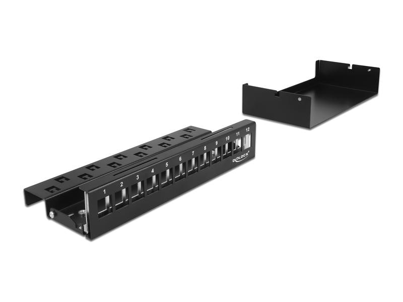 Delock Gehäuse Keystone Patchpanel 12 Port Schwarz Delock Keystone Patchpanel 12 Port schwarz