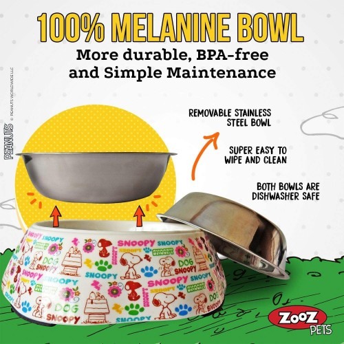 Alimentador para animais de estimação Zooz Snoopy Branco