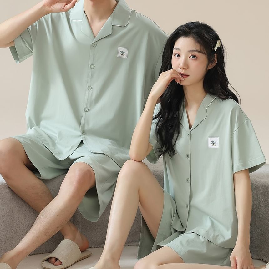 Jeony - Bijpassende loungewearset voor koppels: shirt met korte mouwen en shorts