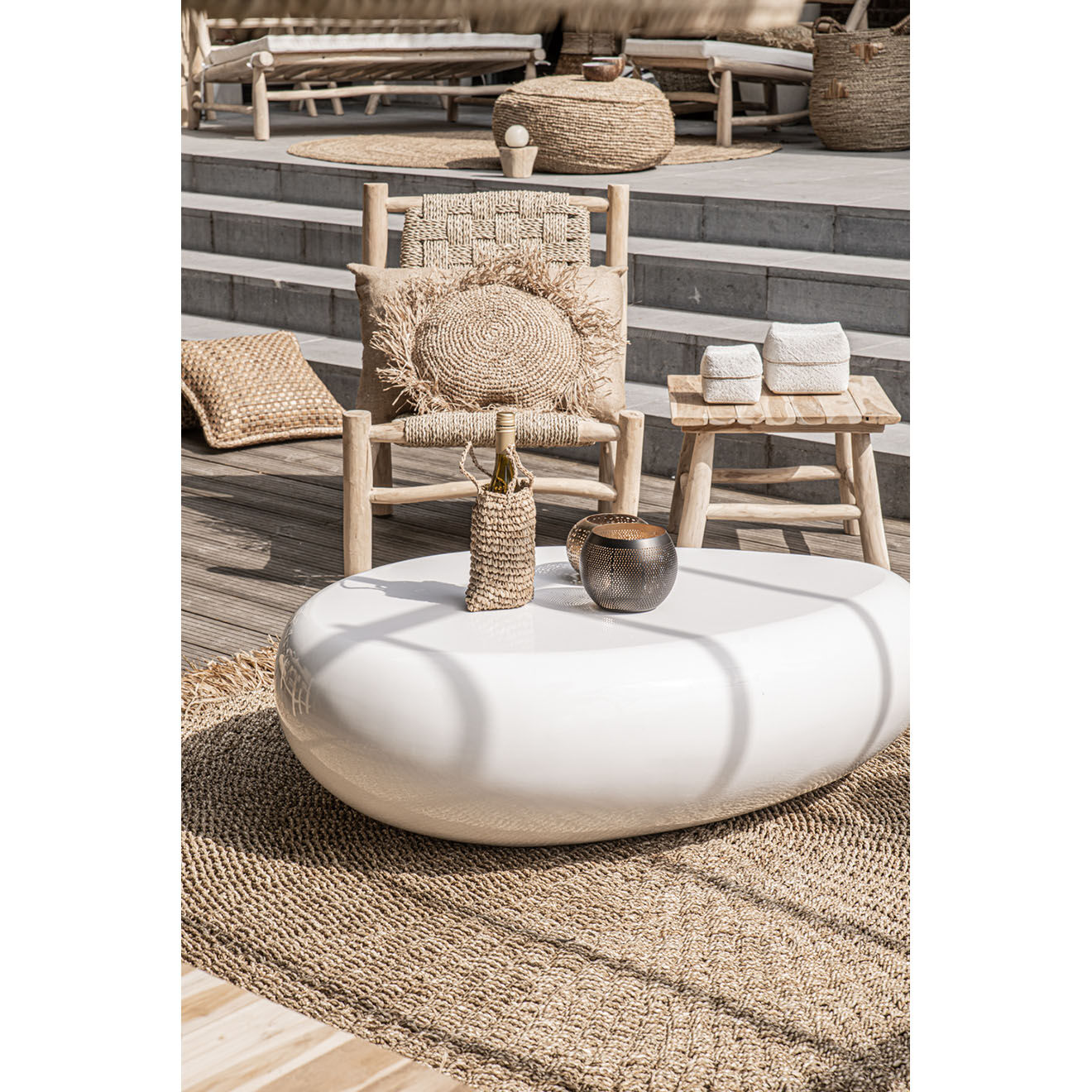 Bazar Bizar Table d'appoint L'île naturel - 50x50x38 cm