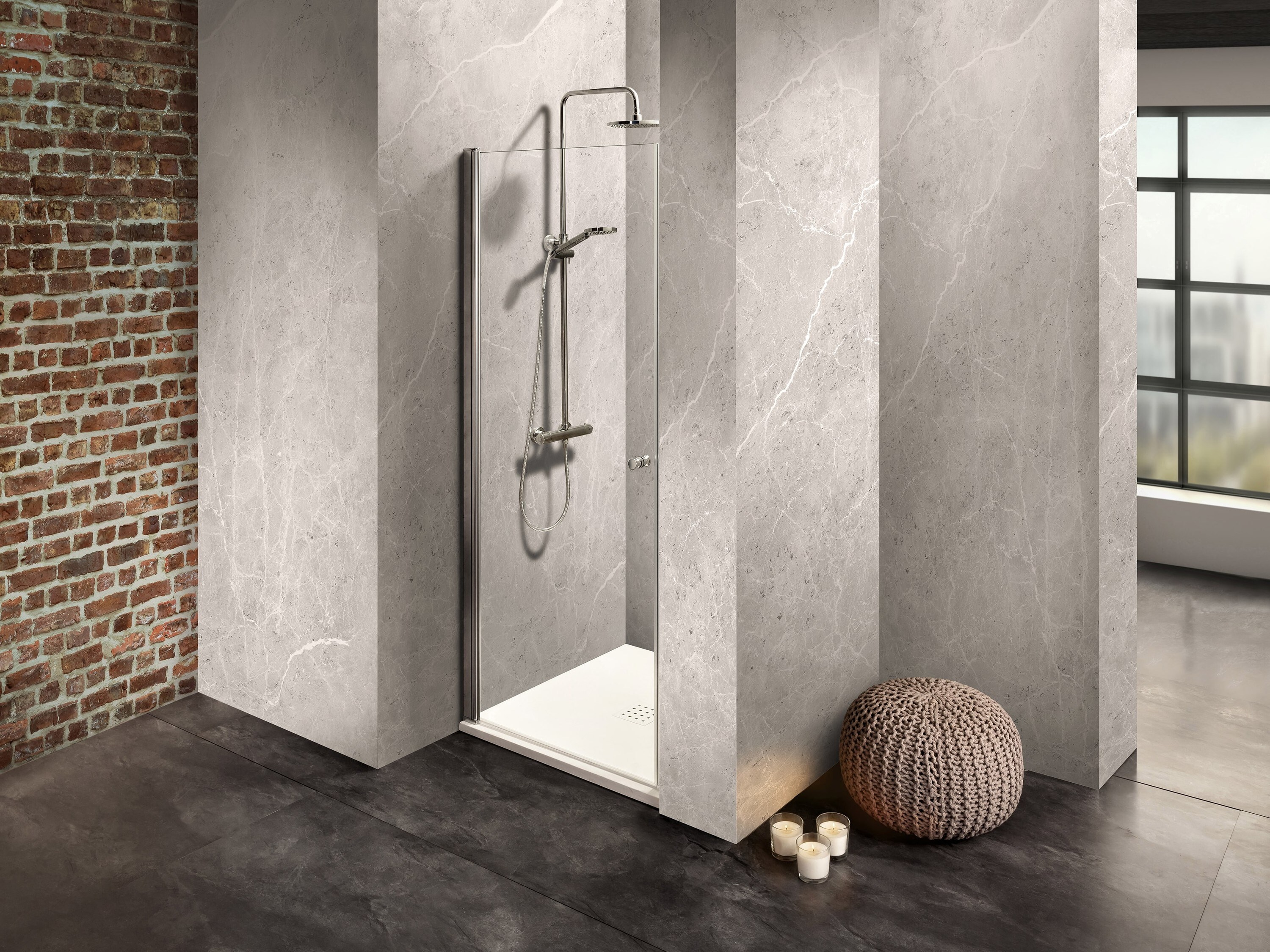 Dusche/Duschkabine Dusbad Vital 2 Pendeltür für Nische800mm