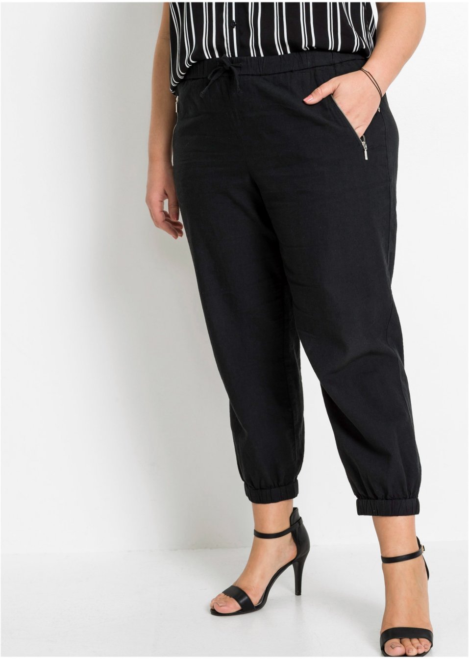 Pantalon 7/8 lin majoritaire